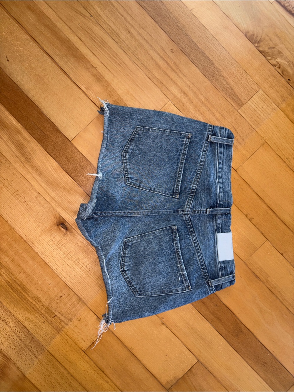 Pistola Distressed Dark Blue Denim Cutoff Shorts - Picture 3 of 5